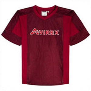 เสื้อยืดคอกว้างแขนสั้นทรงสปอร์ตสีแดงสำหรับผู้ชาย Avirex แห้งเร็ว ทรงปกติ รับผลิตแบบ OEM ODM - Product Image 1