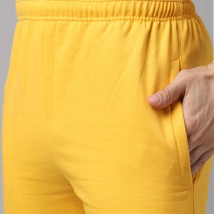Ensemble de survêtement jaune à capuche pour homme 100 % coton, décontracté, couleur unie, respirant, coupe régulière, pour l'automne - Product Image 6