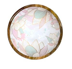 Tazón de Madera de Acacia de Diseño Duradero con Esmalte Impreso, Tazón para Servir Pasta para Uso en el Hogar y Fiestas, Tazón Decorativo Multifuncional de Grado Alimenticio - Product Image 2