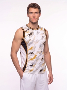 Maillot de basketball sublimé pour homme, débardeur sans manches, col rond, anti-humidité, coupe ajustée, imprimé camouflage, en polyester, vêtement de sport - Product Image 2