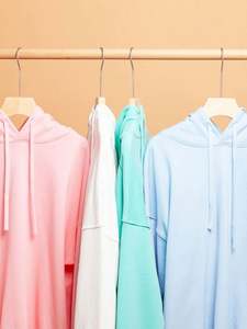 H5574 Vente en gros de sweats à capuche pour hommes en coton mélangé 350 g/m², grandes tailles, sweats à capuche vierges doublés en molleton français - Product Image 4