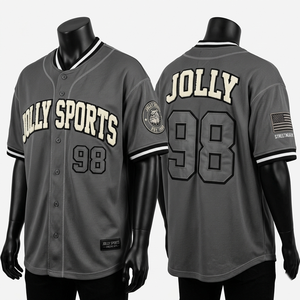 Camiseta de béisbol de malla de poliéster de 180 GSM para hombre, gris y negro, con paneles raglán, logotipo personalizado, 100% algodón, corte holgado, estampada. - Product Image 3
