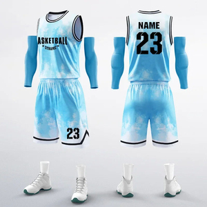 Conjunto de Pantalones Cortos y Camiseta de Baloncesto Sublimados Personalizados, Color Degradado, Sin Mangas, 100% Poliéster, Unisex, Adulto, Secado Rápido, Absorbe la Humedad - Product Image 3