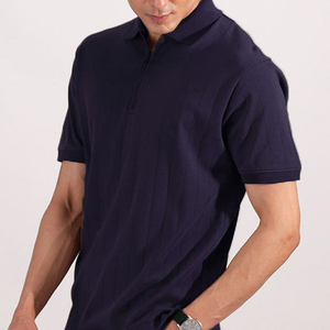 Polo de Algodón Azul Marino para Hombre, Manga Corta, Corte Regular, Color Sólido Informal, Tejido de Punto Transpirable - Product Image 4