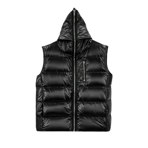 <b>Vest</b> Winter Zipper <b>Puffer</b> <b>Jacket</b> Sleeveless Hooded Coat High Street Fashion Eco-Friendly Breathable Polyester - Product Image 1