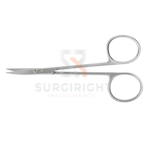 Ciseaux ophtalmiques chirurgicaux Knapp Iris à lame tranchante et à pointe arrondie pour une coupe précise des tissus par SurgiRight - Product Image 3