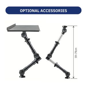 Support d'ordinateur portable robuste en aluminium pour rail de siège de voiture, 4 kg, télescopique, double fixation rapide, réglable - Product Image 6