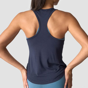<b>Ladies</b> Curved Hem Loose Fit Plus Size Sleeveless Breathable Summer Wear Gym Clothes <b>Tank</b> <b>Top</b> Quick Dry Activewear Plain Set - Product Image 2