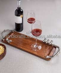 Bandeja de Madera para Servir con Asas de Metal, Decoración Rústica y Elegante, Tabla de Madera para Servir - Product Image 4
