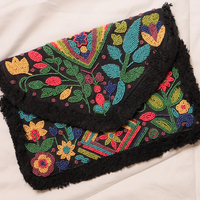 Dompet Clutch Bordir India Buatan Tangan Berkualitas Tinggi Wanita Mewah Mode Etnik Tas Pesta Pernikahan Dekorasi Cermin Berhias Manik-manik