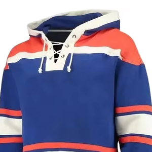 Maillot de hockey à manches longues à capuche, personnalisé, de qualité supérieure, à séchage rapide, avec col à lacets, pour équipe. - Product Image 2