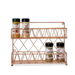 Organizador de especias de malla metálica de 2 niveles para ahorrar espacio en la cocina, estante de almacenamiento de condimentos para frascos y botellas. - Product Image 5