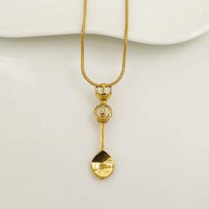 Pendentif cuillère plaqué or, thème alimentaire, collier mignon en alliage, bijoux de mode unisexe - Product Image 5