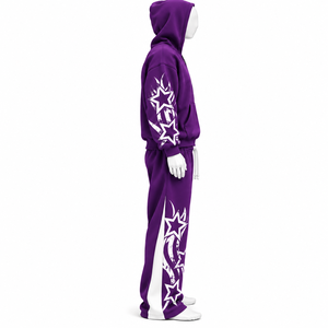Conjunto Deportivo Personalizado al por Mayor para Hombre, Sudadera con Capucha y Pantalones Deportivos con Apliques Bordados, en Venta, Fabricado por AMSEC INDUSTRY - Product Image 6