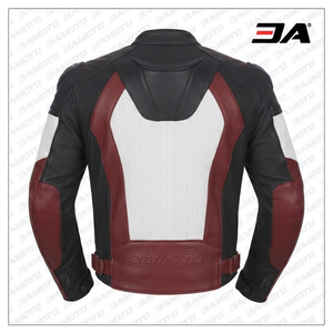 Chaqueta de Motociclismo Profesional para Hombre, de Cuero Vacuno Genuino, con Protección de Nivel 2 CE y Soporte para la Espalda - Product Image 2