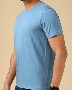 T-shirt en coton uni pour homme, coupe classique, respirant, col rond, doux, vêtement basique d'été, vente en gros OEM personnalisée - Product Image 5