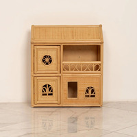 Main enfant jouets jeu imaginatif dollhouse miniatures petit rotin miniature maison de poupée en gros