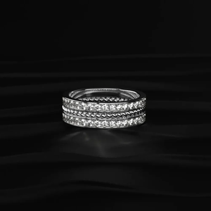 Round Cut Diamond <b>Ring</b> Two Row Eternity Band <b>For</b> <b>Men</b> High Clarity 14k Diamond <b>Ring</b> VVS-VS Clarity IGI Certified <b>for</b> Sale Export - Product Image 1