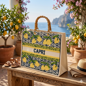 New Trending Women's Embroidered Canvas Clutch Bag Bamboo Handle Beaded Tote Purse Open Top for Wedding <b>Beach</b> Travel - Product Image 6