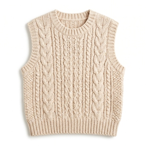 Women's Winter Chunky Knit Vest Cozy <b>Layering</b> Casual Knit <b>Top</b> OEM ODM Wholesale Factory Custom Logo Low MOQ - Product Image 5