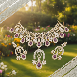 Conjunto de Collar de Cristal de Diseño con Piedra Pota, Cadenas de Estilo Étnico Chapadas en Oro para Boda o Regalo 10575549LPI - Product Image 3