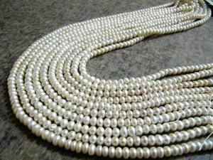 Perles d'eau douce naturelles, rondes, lisses, 5 mm, brin de 16 pouces de long - Product Image 1