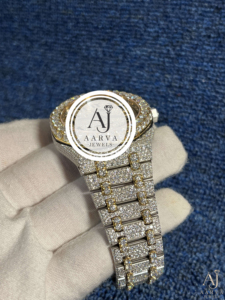 AARVA JEWELS รุ่นลิมิเต็ดอิดิชั่น นาฬิกาข้อมือผู้ชายสุดหรูสไตล์วินเทจ ประดับเพชร ตัวเรือนสแตนเลสสตีล ขนาด 28 มม. ระบบอนาล็อก ควอตซ์ กระจกแซฟไฟร์ - Product Image 4