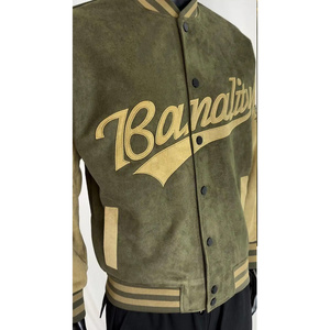 Chaqueta universitaria de gamuza personalizada para hombre, chaqueta de béisbol con grafiti, chaqueta bomber de ropa deportiva de equipo personalizada - Product Image 4