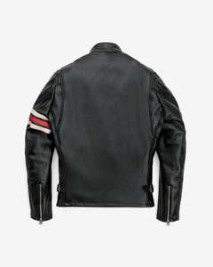 Chaqueta de Moto para Hombre TAVIAN, Roja y Negra, de Cuero PU, con Bloques de Color, Cierre de Cremallera, Cuello Alto, Corte Regular, Estilo Otoñal - Product Image 2