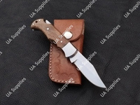 UA Supplies Couteau pliant multifonctionnel fait main en acier inoxydable pour la chasse, le camping et les activités de plein air, lame à pointe clip, épaisseur 2,5 mm