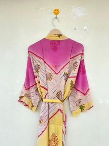 <b>Pink</b> Recycled Kimono Anniversary <b>Gift</b> for Her Nightwear Robe Beachwear Robe - Product Image 6
