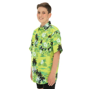 Camisas y Pantalones Cortos Hawaianos con Cuello y Botones para Niños, Diseño Gráfico Único, Comodidad y Estilo para el Verano en la Playa - Product Image 2