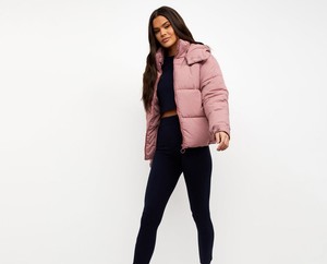 High Quality Custom Women <b>Winter</b> Puffer <b>Jacket</b> Warm Wear Breathable Waterproof Stand Collar Hooded High Street Style Knitted - Product Image 1