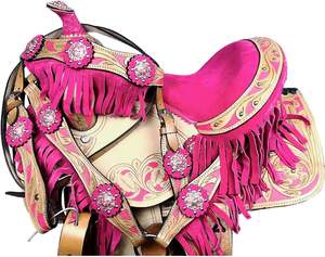 Selle Western BarrelBrown Wolfstone en cuir et acier inoxydable, arbre en plastique durable, quincaillerie nickelée, ajustement confortable pour - Product Image 2