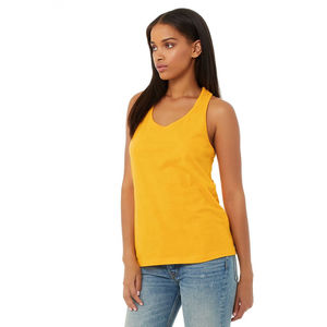 Débardeur long Bella Canvas Gold Color 6008 pour femme, en jersey, dos nageur, coton et polyester, respirant, pour la gym, le fitness et l'entraînement. - Product Image 3