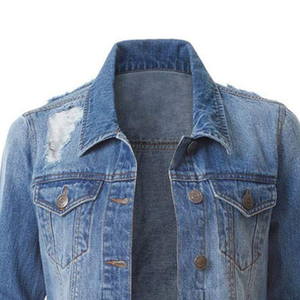 Women Denim Jacket Vintage Washed Blue Casual Stylish Fashion <b>Coat</b> Custom Apparel with custom size and logo OEM - Product Image 4