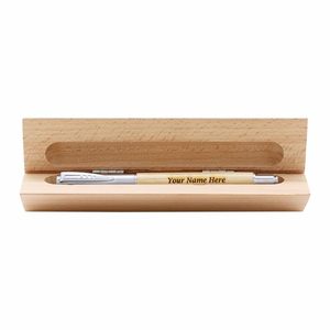 Personalized Wooden Desk Name Plate with Pen Holder Custom Engraved Office Table Nameplate Organizer for Doctor Advocate - Product Image 3