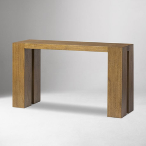 Mesa Consola Minimalista de Madera de Teca Sólida para Sala de Estar y Pasillo - Product Image 4