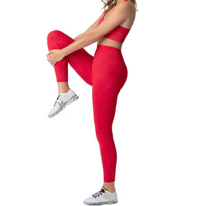 Conjunto de Yoga para Mujer de la Mejor Calidad en Oferta, para Uso en Exteriores, Suave, Sólido, con Cintura Elástica Delantera, Conjunto de 2 Piezas, Venta al por Mayor - Product Image 2