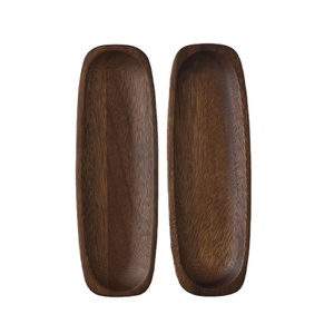 Plateau de service ovale en bois de noyer bio, plateau moderne pour collations, plateau de service de table, derniers plateaux en bois - Product Image 1