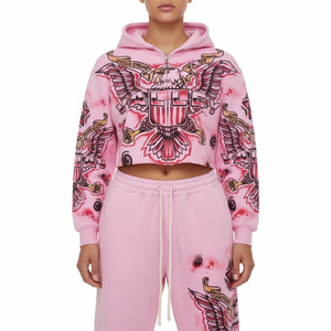 Conjunto de Blazer y Pantalones Deportivos Y2K para Mujer, Top Corto y Pantalones Jogger con Estampado Gráfico, Traje Deportivo de Dos Piezas Ligero y Ecológico - Product Image 3