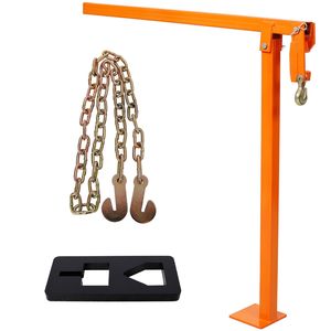 Extracteur de poteaux en T robuste de 36 po avec chaîne de levage de 47 po et treuils électriques, couleur orange - Product Image 1