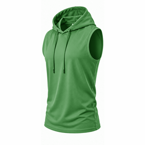 Blank Men Sleeveless <b>Hoodie</b> Cotton French Terry Fitness Training <b>Hoodie</b> Custom Apparel OEM ODM Factory Direct Sleeveless <b>Hoodie</b> - Product Image 1