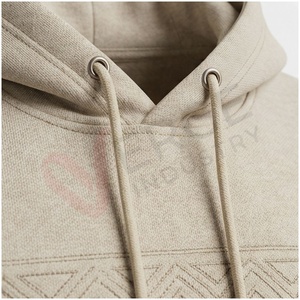 Ensemble de survêtement beige à capuche pour homme, manches longues, motif géométrique, décontracté, pour l'automne, respirant, coupe classique, en coton - Product Image 4