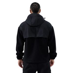 <b>Mens</b> Black Sherpa Fleece Half Zip Hoodie Oversized Thermal Pullover Warm Casual <b>Winter</b> Outdoor Sportswear <b>Jacket</b> - Product Image 6