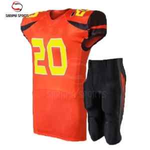 Ensemble de vêtements de sport personnalisés, respirant, à séchage rapide, coupe ajustée, uniforme de football américain pour adultes - Maillot et short - Product Image 6