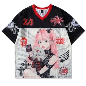 Camiseta de Fútbol Americano con Estampado por Sublimación de Alta Calidad, Logotipo Personalizado, Estampado Completo, Camiseta de Malla, Estilo Gótico Urbano, Talla Grande - Product Image 1