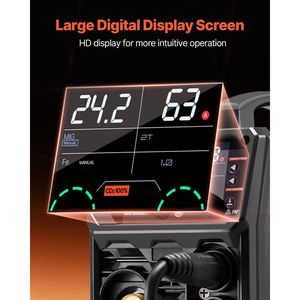 Poste à souder MIG professionnel 200A Pulse 5-en-1 Synergique, MIG à gaz pulsé, MIG fil fourré, TIG à l'arc élevé - Product Image 5