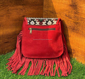 Nueva gran oferta Jacquard tela gamuza cuero flecos Sling bolsos multiuso nuevo diseño Vintage bandolera tarifa barata productos a granel - Product Image 4