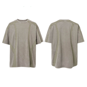 เสื้อยืดทรงบ็อกซี่สำหรับผู้ชาย เสื้อยืดเนื้อหนา พิมพ์ลายกราฟิก คอวี ทรงครอป ทรงบ็อกซี่ สกรีนลายตามสั่ง - Product Image 2